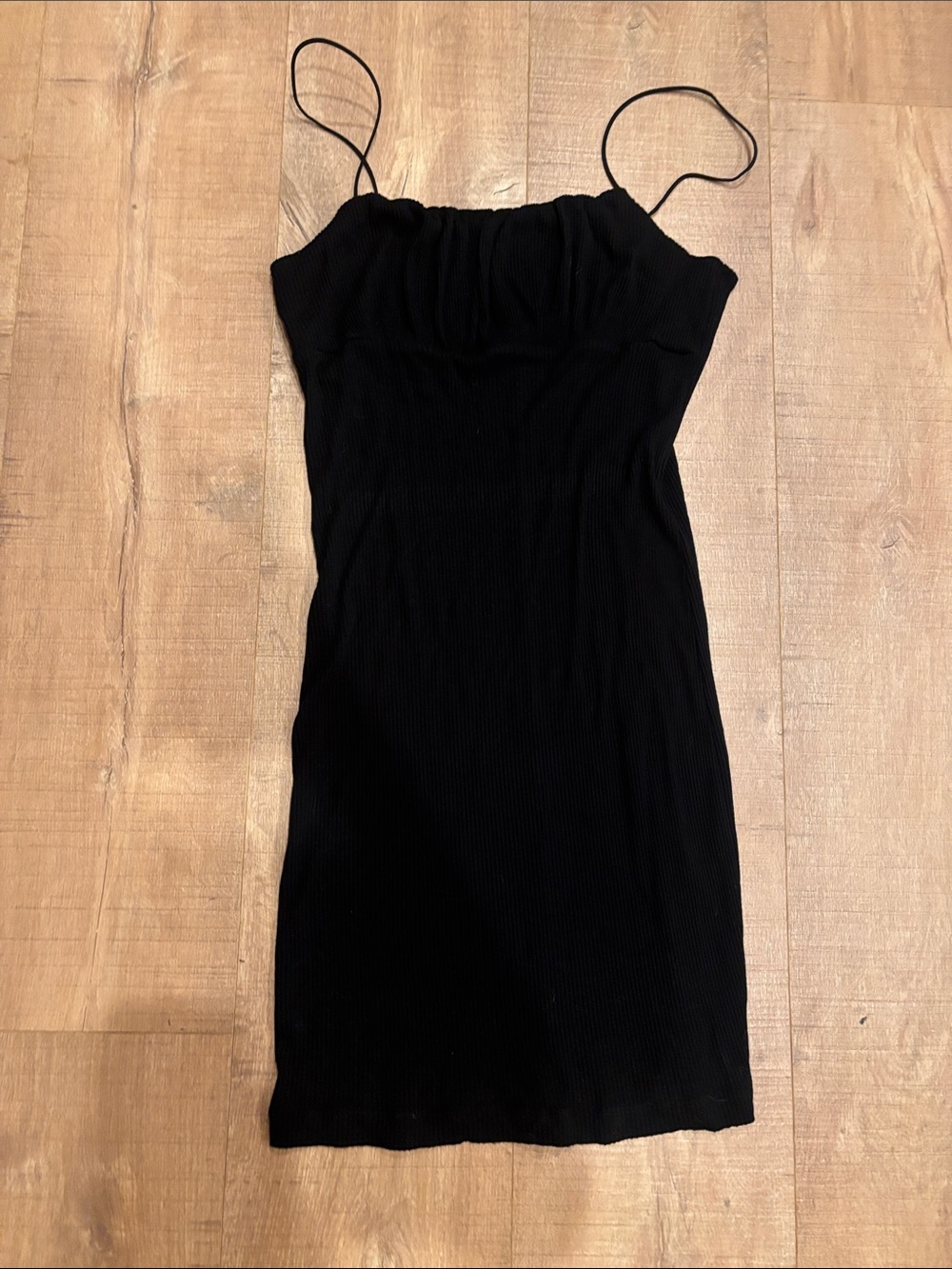 Aeropostale black ribbed ruched mini dress